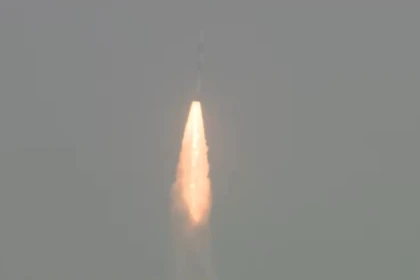 ISRO's PSLV lifts off to space.