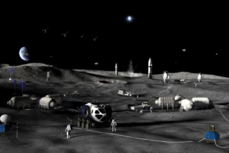 Artist's impression of a NASA Moon base.