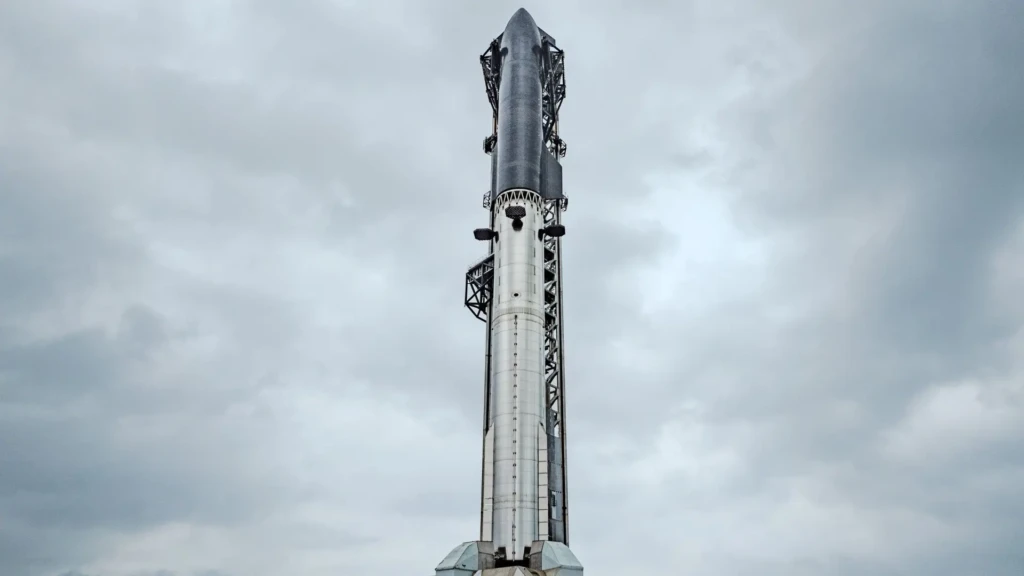 SpaceX's Starship during launch rehearsal.