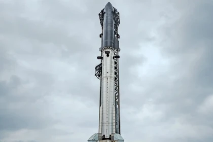 SpaceX's Starship during launch rehearsal.